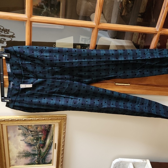 Talbots Blue Polka Dot Slim Ankle Pants 6 - Picture 4 of 7